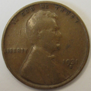 1931 S Lincoln Wheat Cent - key date San Francisco mintmark wheat penny