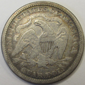 1874 Seated Liberty Quarter - antique American silver quarter