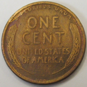 1909 VDB Lincoln Wheat Cent - antique first year of issue famous VDB penny
