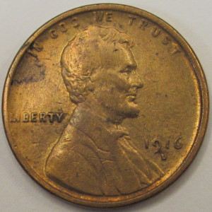 1916 D Lincoln Wheat Cent - antique Denver mintmark American wheat penny