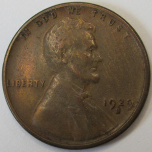 1929 S Lincoln Wheat Cent - antique higher grade San Francisco mintmark penny