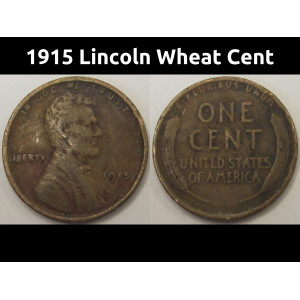 1915 Lincoln Wheat Cent - antique Denver mintmark wheat penny