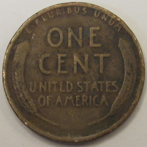 1915 Lincoln Wheat Cent - antique Denver mintmark wheat penny