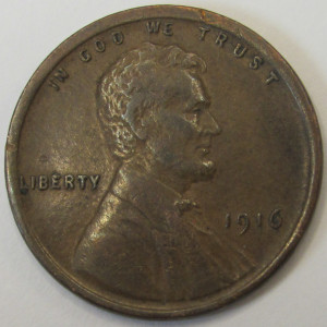1916 Lincoln Wheat Cent - antique American wheat penny coin