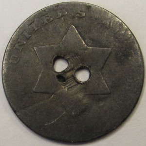 1851 Silver Three Cents - antique pre Civil War small silver coin