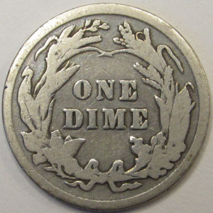 1911 Barber Dime - antique silver American dime