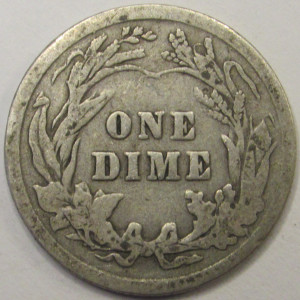 1914 Barber Dime - antique American silver coin
