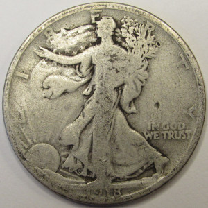 1918 D Walking Liberty Half Dollar - antique early date Denver mintmark silver coin