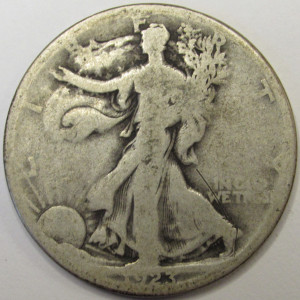 1923 S Walking Liberty Half Dollar - antique better date San Francisco mintmark silver coin