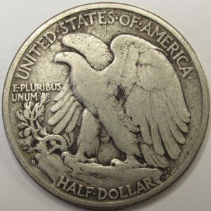 1928 S Walking Liberty Half Dollar - antique San Francisco mintmark silver coin