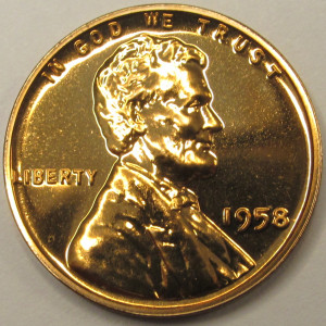 1958 Lincoln Wheat Cent - Proof - flashy final year of issue American wheat penny