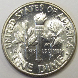 1948 Roosevelt Dime - antique high quality uncirculated silver dime