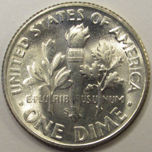 1948 S Roosevelt Dime - antique San Francisco mintmark uncirculated silver coin