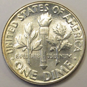 1951 Roosevelt Dime - antique toned American silver dime