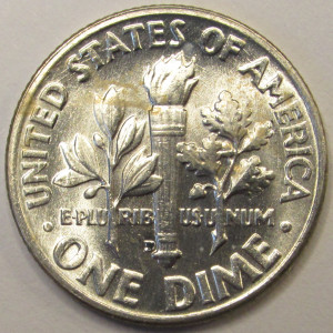 1952 D Roosevelt Dime - antique Denver mintmark American silver dime