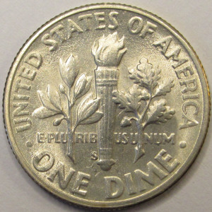 1952 S Roosevelt Dime - antique San Francisco mintmark silver dime