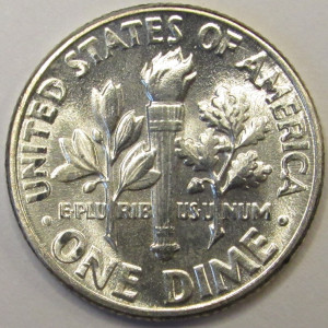 1953 Roosevelt Dime - antique silver American dime