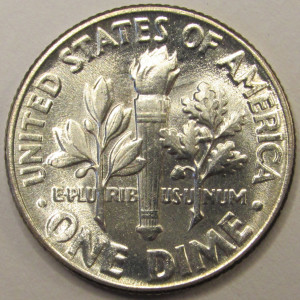 1954 Roosevelt Dime - antique high grade American silver dime