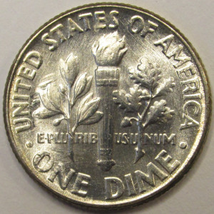 1955 Roosevelt Dime - antique American silver dime