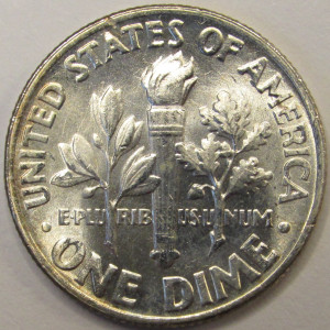 1961 Roosevelt Dime - antique American silver dime