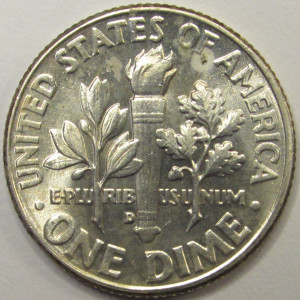 1961 D Roosevelt Dime - antique Denver mintmark uncirculated silver dime