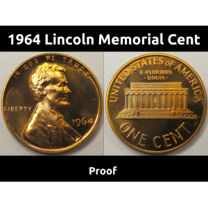 1964 Lincoln Memorial Cent - vintage Proof condition flashy penny
