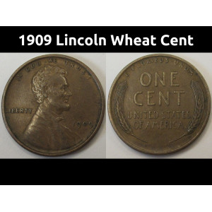 1909 Lincoln Wheat Cent - antique higher grade first year of issue penny