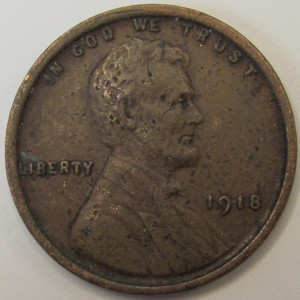 1918 Lincoln Wheat Cent - antique American wheat penny coin