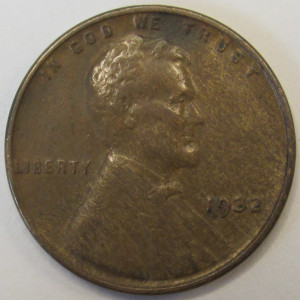 1932 Lincoln Wheat Cent - antique Great Depression era American wheat penny
