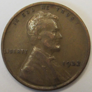 1932 Lincoln Wheat Cent - antique American wheat penny coin