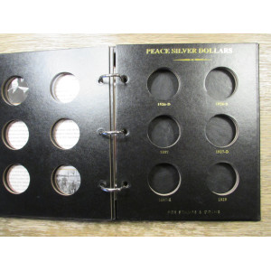 PCS Album for Peace Dollars - 1921-1935 - professional album with slipcase