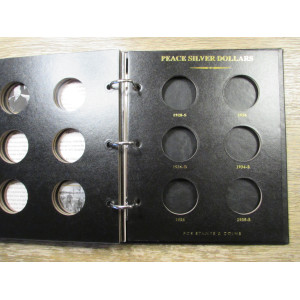 PCS Album for Peace Dollars - 1921-1935 - professional album with slipcase