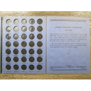 Whitman vintage folder for Lincoln Cents - 1909-1945 - scarce printing
