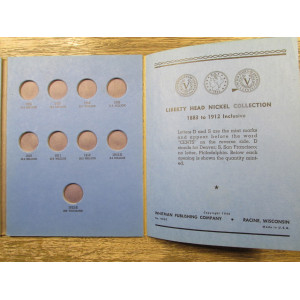 Whitman coin folder for Liberty Head / V Nickels - 1883 - 1912 - vintage coin supply