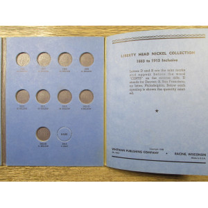 Whitman coin folder for Liberty Head Nickels - 1883 - 1913 - vintage coin supply
