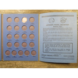 Whitman coin folder for Jefferson Nickels - 1938-1961 - vintage coin supply