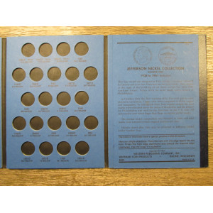 Whitman coin folder for Jefferson Nickels - 1938 to 1961 - vintage nineties coin supply