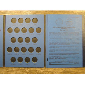 Whitman coin folder for Jefferson Nickels - 1962-1994 - vintage coin supply