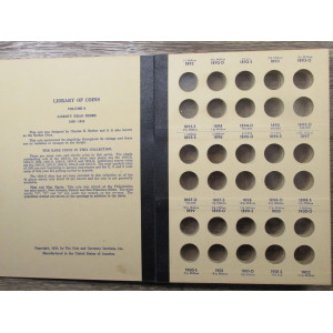 Library of Coins album for Barber Dimes -1892 to 1916 - scarce vintage coin supply