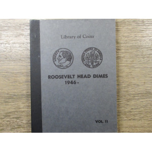 Library of Coins album for Roosevelt Dimes - 1946 to 1970 - vintage coin supply