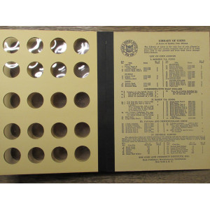 Library of Coins album for Barber (Liberty Head) Quarters - 1892 - 1916 - vintage coin supply