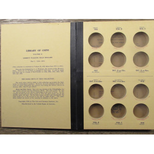 Library of Coins vintag ealbum for Walking Liberty Half Dollars - 1916 to 1937