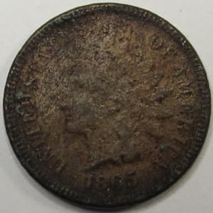 1865 Indian Head Cent - antique Civil War era American penny