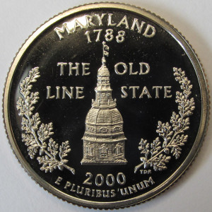 2000 S Maryland Washington Quarter - Proof - vintage twenty five cent coin