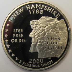 2000 S New Hampshire Washington Quarter - Proof - vintage American coin