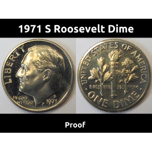 1971 S Roosevelt Dime - vintage American proof coin