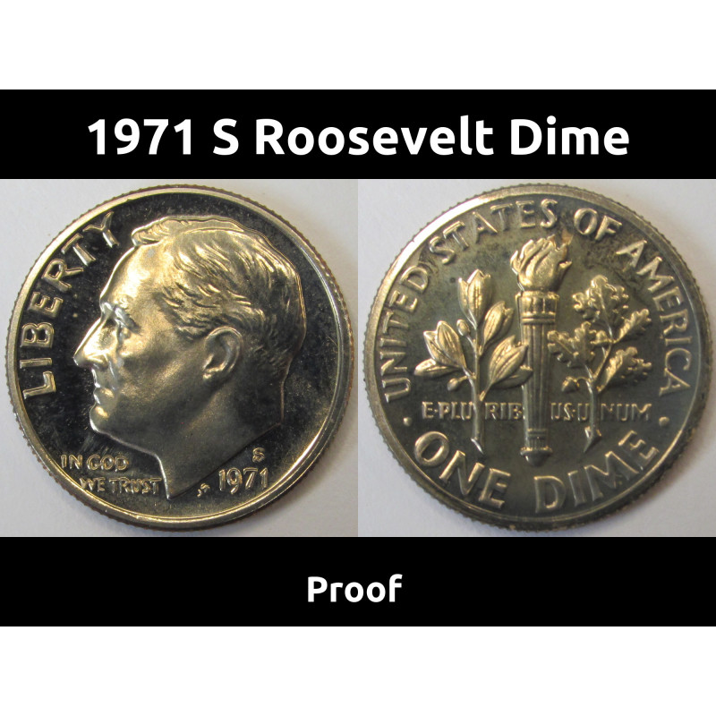 1971 S Roosevelt Dime - vintage American proof coin
