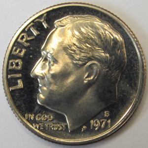 1971 S Roosevelt Dime - vintage American proof coin