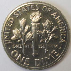 1972 S Roosevelt Dime - vintage American reflective proof coin