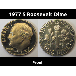 1977 S Roosevelt Dime - vintage American proof coin
